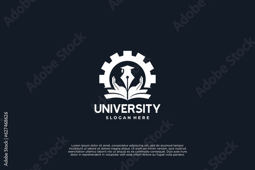 badge of university, academy and school logo design template
