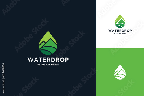 Creative water drop logo design photo