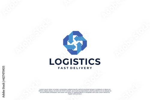 Modern delivery service logo design.