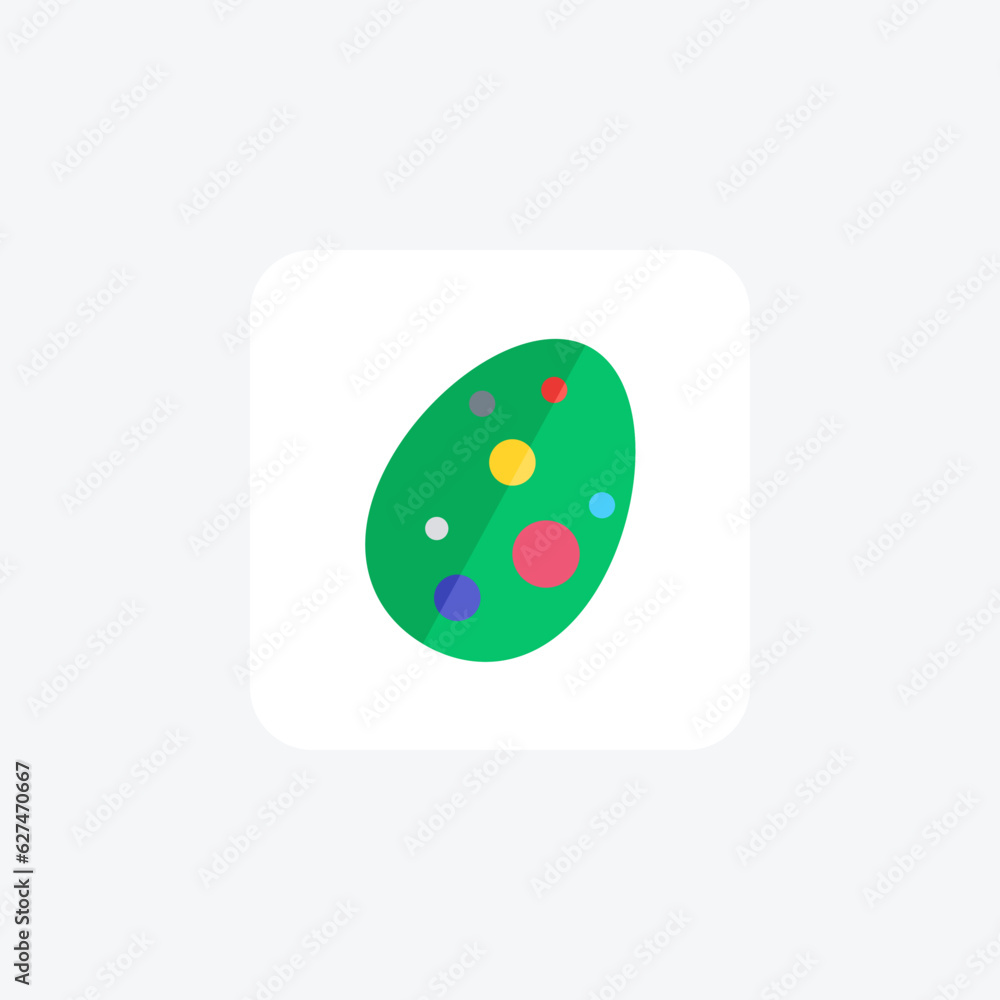 Easter Egg With Dots, Dots, Decoration Vector Flat Icon Easter Egg With Dots, Dots, Decoration Vector Flat Icon