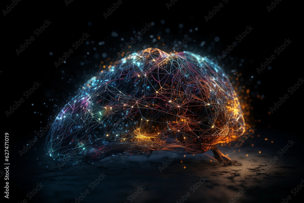 Obraz premium Sparks of Consciousness: Visualizing AI Deep Learning