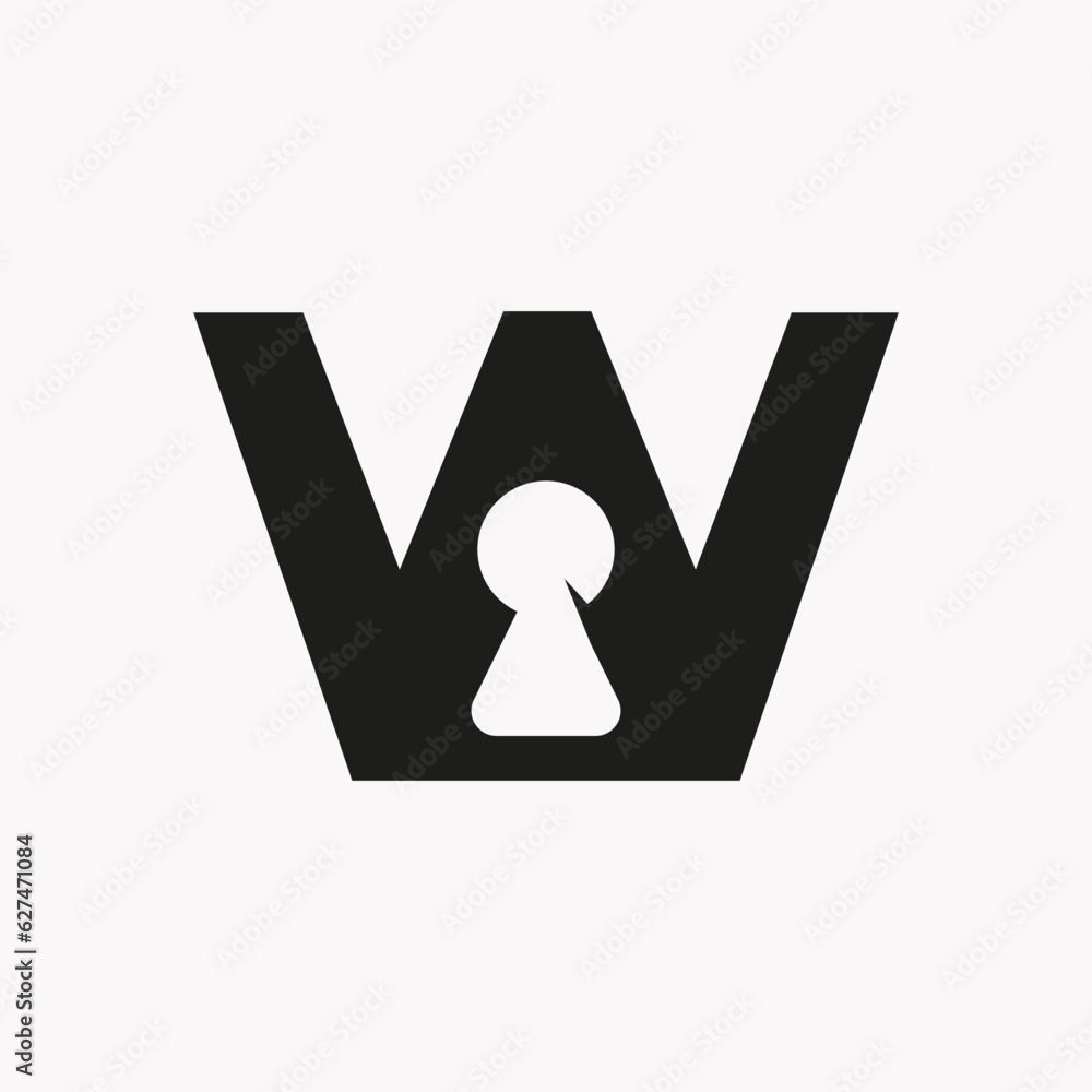 Letter W Key Hold Logo Design. Locked Icon, Security, Protection, Safe ...