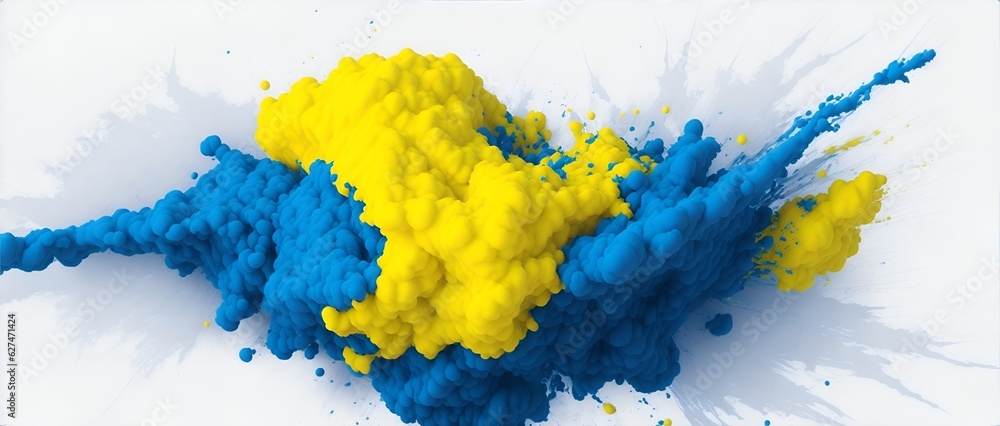colorful rainbow holi paint color powder explosion isolated on white. Generative AI, Generative, AI