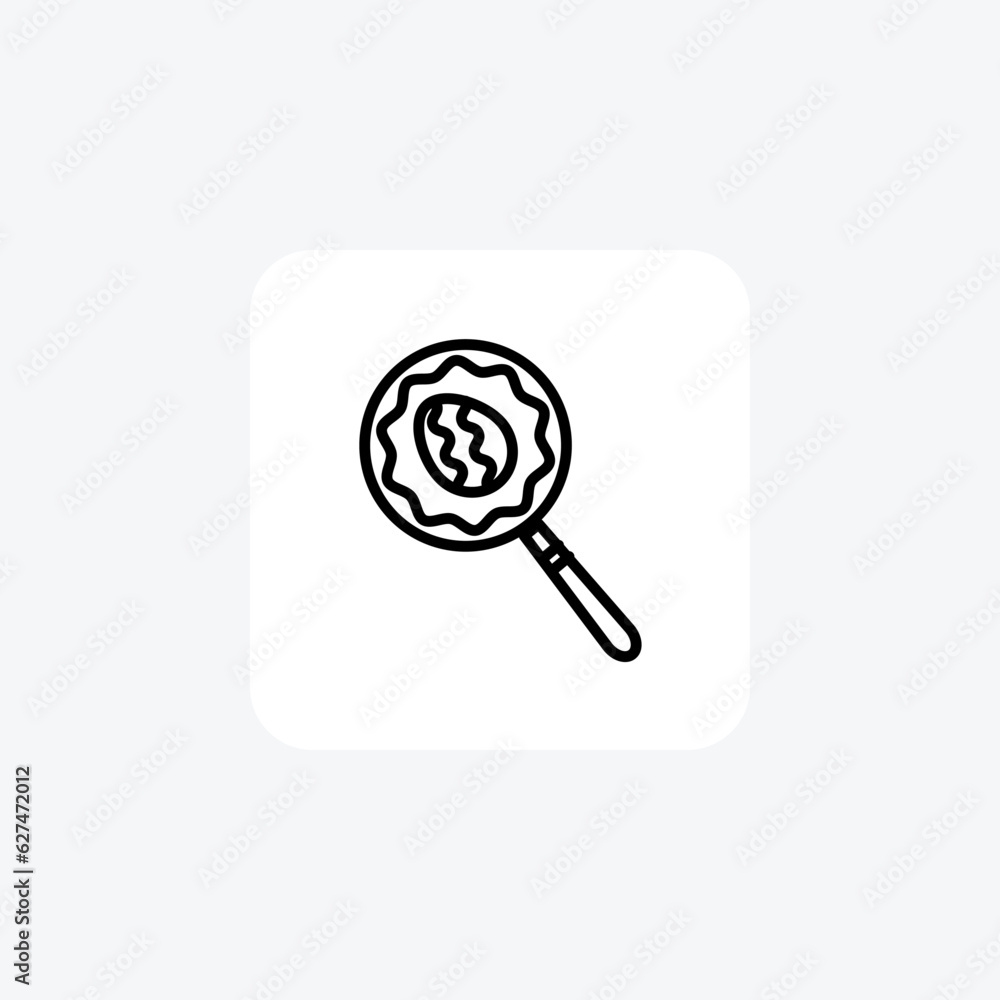 Magnifier With Easter Egg Vector Line Icon Magnifier With Easter Egg Vector Line Icon