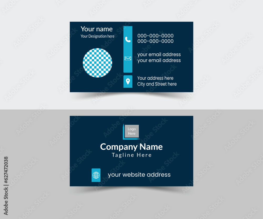 Modern vector creative corporate double-sided business card design template Modern vector creative corporate double-sided business card design template