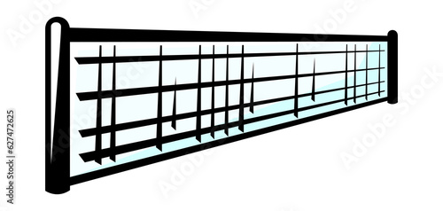 Tennis net illustration. Sport club item or symbol.