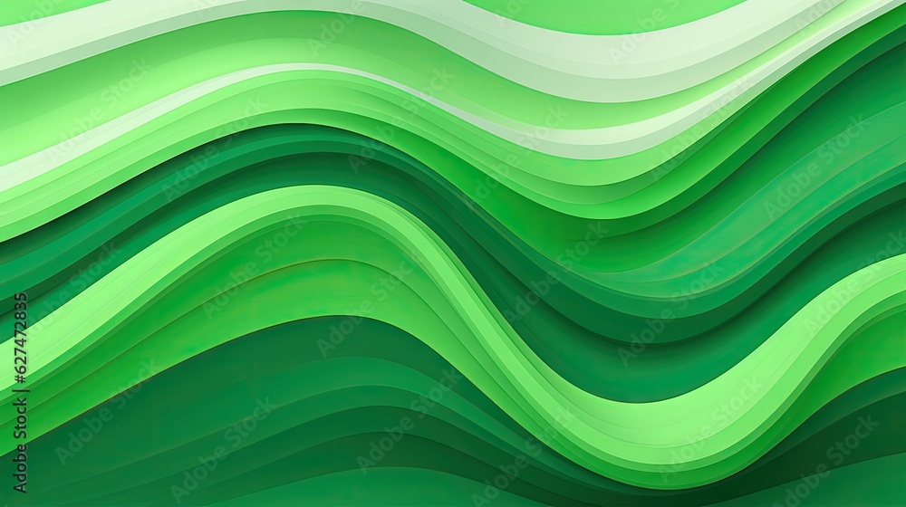 Green and white abstract wave pattern with a sense of movement. Green and white abstract wave pattern with a sense of movement.