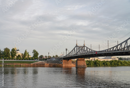 Automobile bridge across the Volga river in the city of Tver © Konstantin