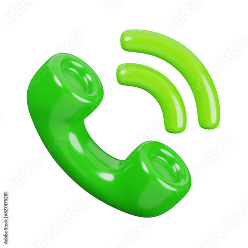 Phone call isolated. General UI icon set concept. 3D Render illustration 