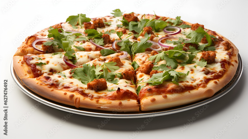 Freshly baked pizza with various ingredients Generative AI Freshly baked pizza with various ingredients Generative AI