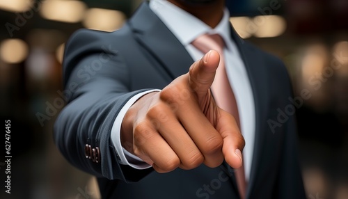 business person pointing finger