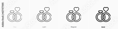 engagement ring icon. Thin, Light, Regular And Bold style design isolated on white background