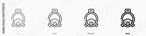 diving mask icon. Thin, Light, Regular And Bold style design isolated on white background © Tricon