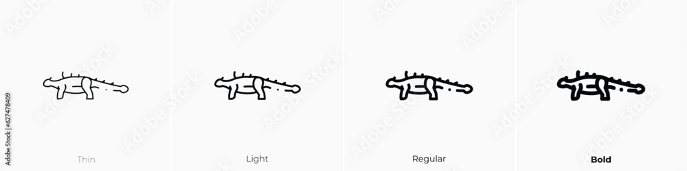 dinosaur icon. Thin, Light, Regular And Bold style design isolated on white background