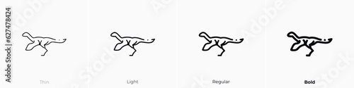 dinosaur icon. Thin, Light, Regular And Bold style design isolated on white background