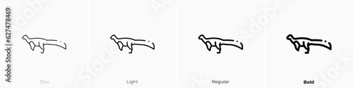 dinosaur icon. Thin, Light, Regular And Bold style design isolated on white background