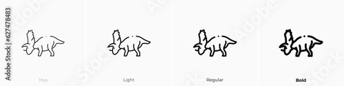 dinosaur icon. Thin, Light, Regular And Bold style design isolated on white background