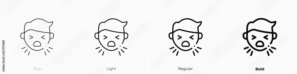 cough icon. Thin, Light, Regular And Bold style design isolated on white background