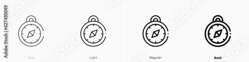 compass icon. Thin, Light, Regular And Bold style design isolated on white background