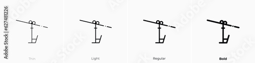 chairlift icon. Thin, Light, Regular And Bold style design isolated on white background