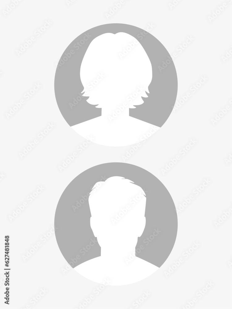 Vector flat illustration. Man and woman icon. Avatar, user profile, person icon, gender neutral silhouette, profile picture. Suitable for social media profiles, icons, screensavers and as a template.