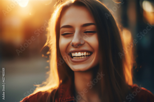 smiling latin girl, young adult woman