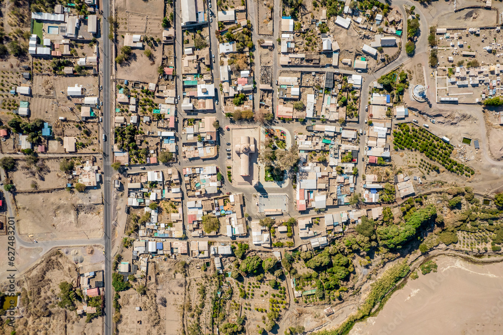 Vista aérea de Pica, Región de Tarapacá, Chile