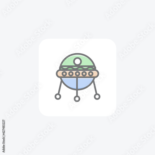 Ufo, Alient Ship Vector Awesome Fill Icon