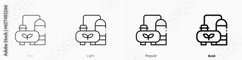 biogas icon. Thin, Light, Regular And Bold style design isolated on white background photo