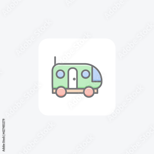 Vanity Van, Makeup, Transportation Vector Awesome Fill Icon