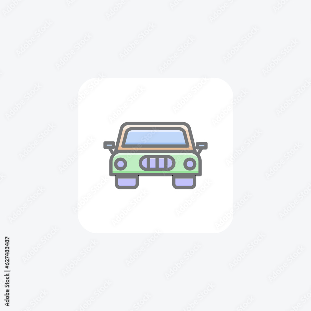 Front View Of Car, Vehicle Vector Awesome Fill Icon Front View Of Car, Vehicle Vector Awesome Fill Icon