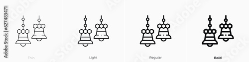 bells icon. Thin, Light, Regular And Bold style design isolated on white background