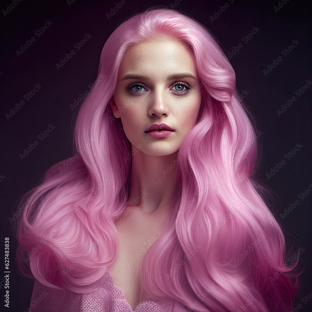 Fototapeta premium Attractive Female Pink Clothing Backdrop Generative AI
