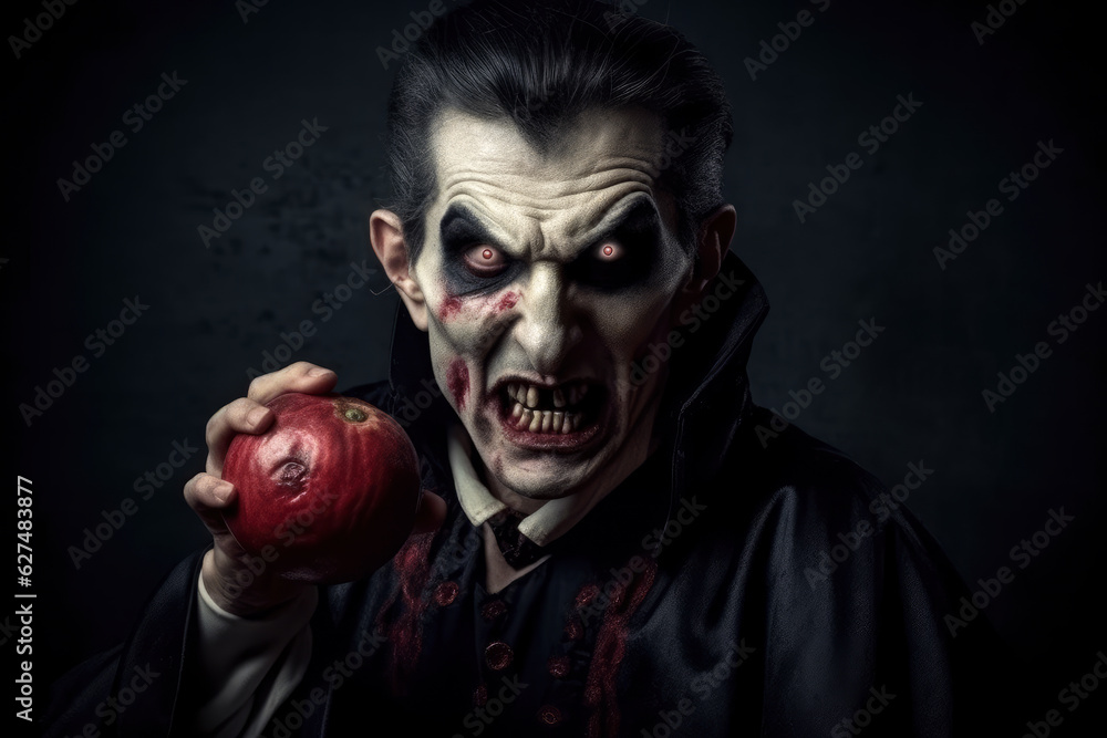 Scary evil face with Halloween makeup Scary evil face with Halloween makeup