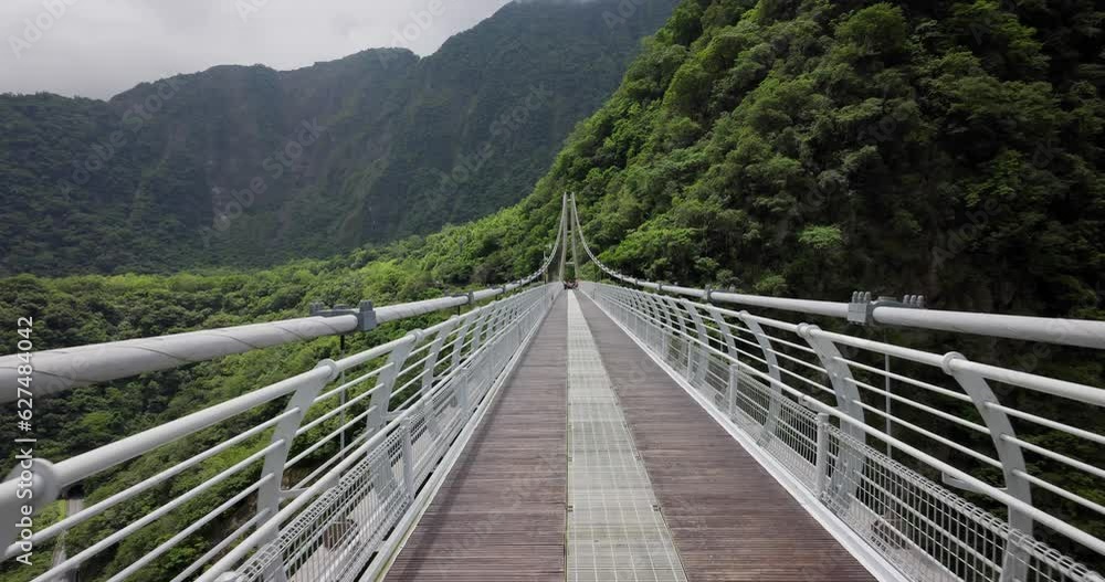 Taroko gorge with suspension bridge in Hualien of Taiwan Taroko gorge with suspension bridge in Hualien of Taiwan