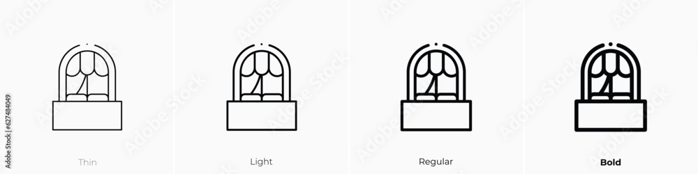 balcony icon. Thin, Light, Regular And Bold style design isolated on white background