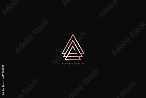 ae letter tri angle line style fashion brand design modern style creative golden wordmark design typography illustration, ae lettering, ae logo design