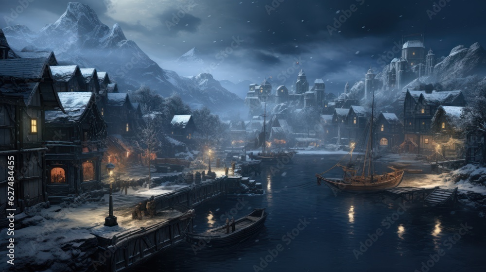 Naklejka premium Stunning Winter Game Art
