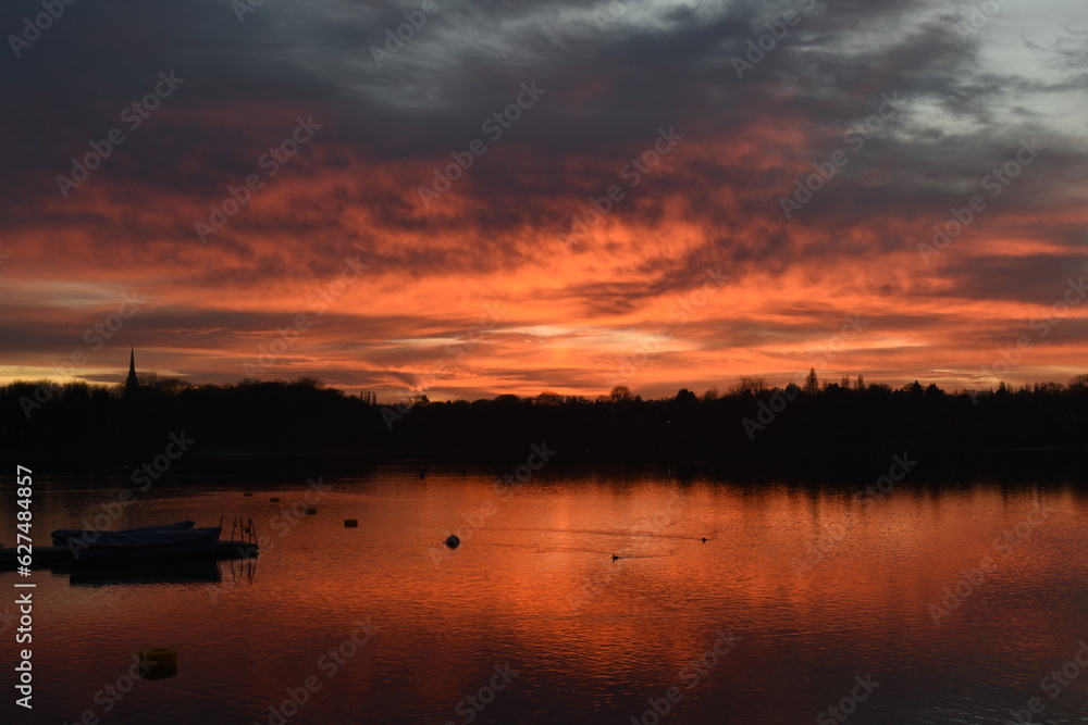 Sunset at Edgbaston Reservoir, Birmingham, UK