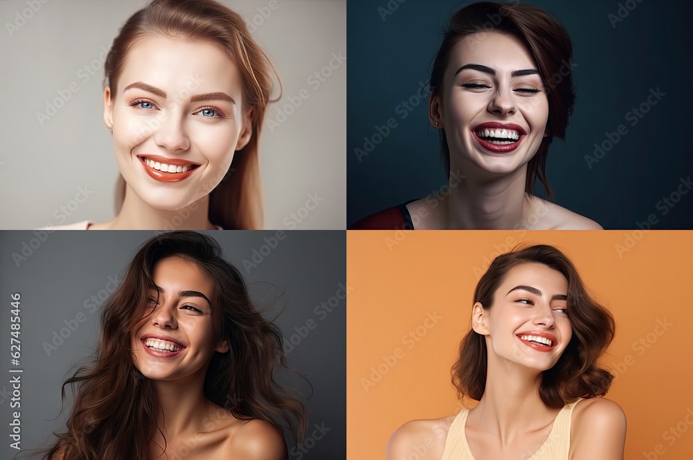 Quadrants Of Attractive Females Laughing Generative AI Quadrants Of Attractive Females Laughing Generative AI