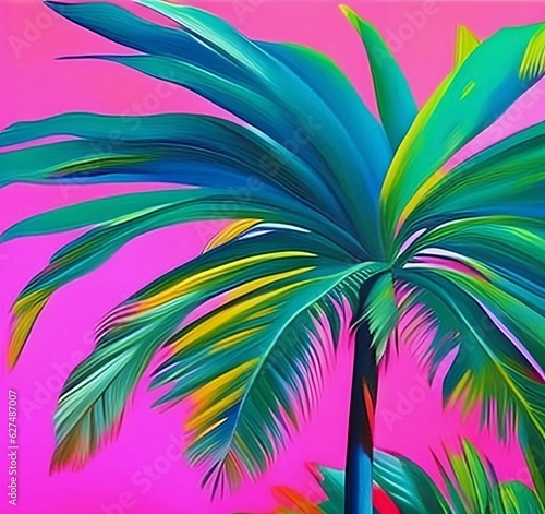 palm tree with pink background