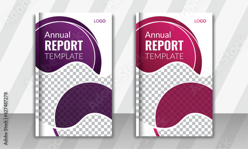 Business annual report cover or book cover design simple vector illustrated colorful booklet and brochure cover template