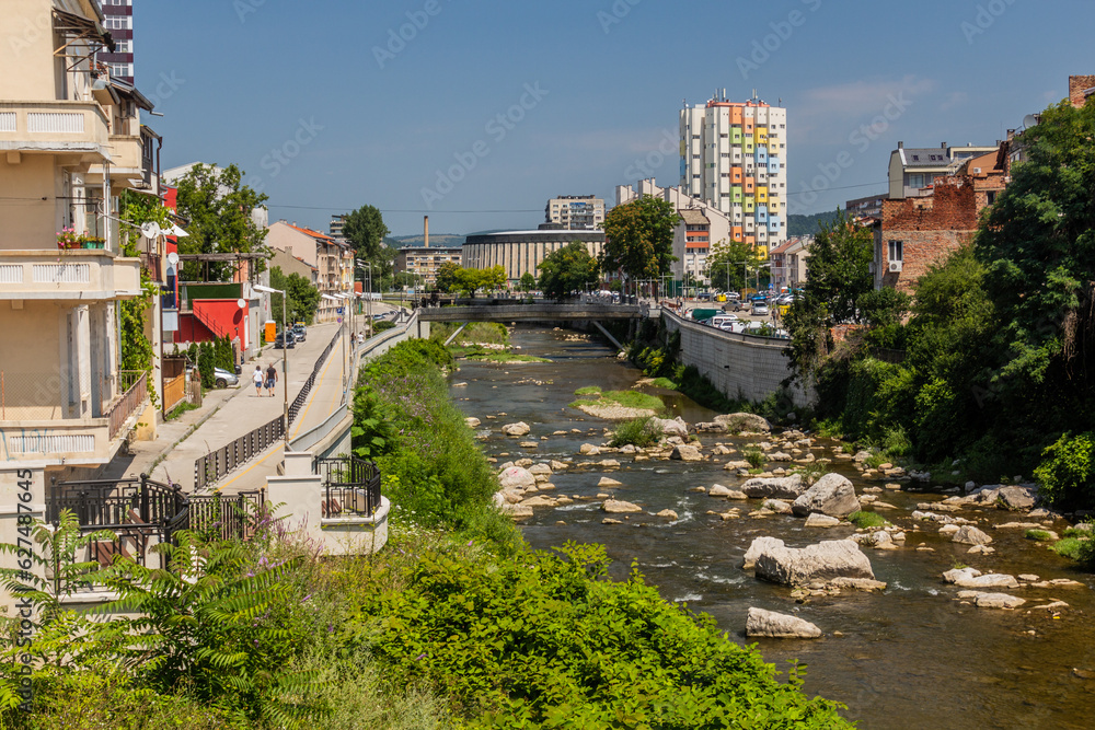 Jantra river in Gabrovo town, Bulgaria