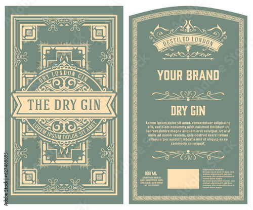 Whiskey label with old frames