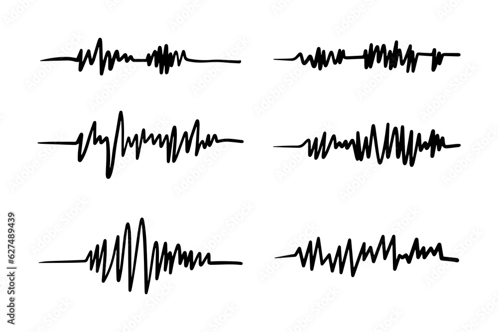 doodle graphs of heartbeats, volcanoes and earthquakes. doodle graphs of heartbeats, volcanoes and earthquakes.