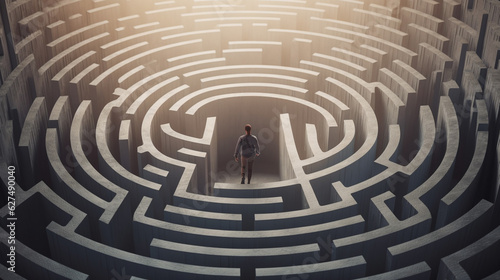 Man in the maze. Generative AI