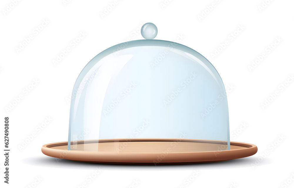 Empty glass restaurant cloche, isolated white background. Empty glass restaurant cloche, isolated white background.
