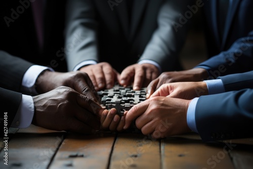 Teamwork visualized on a professional Stockphoto