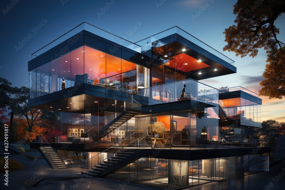Fototapeta premium Modern Architecture visualized on a professional Stockphoto