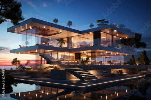 Modern Architecture visualized on a professional Stockphoto
